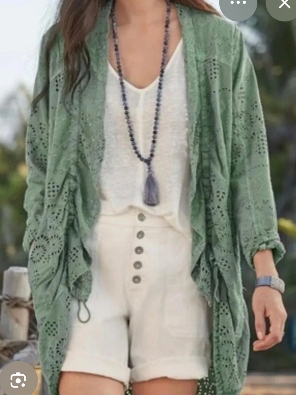 Sundance Moonlight Eyelet lace women XS tunic shrug cover-up eyelet western boho